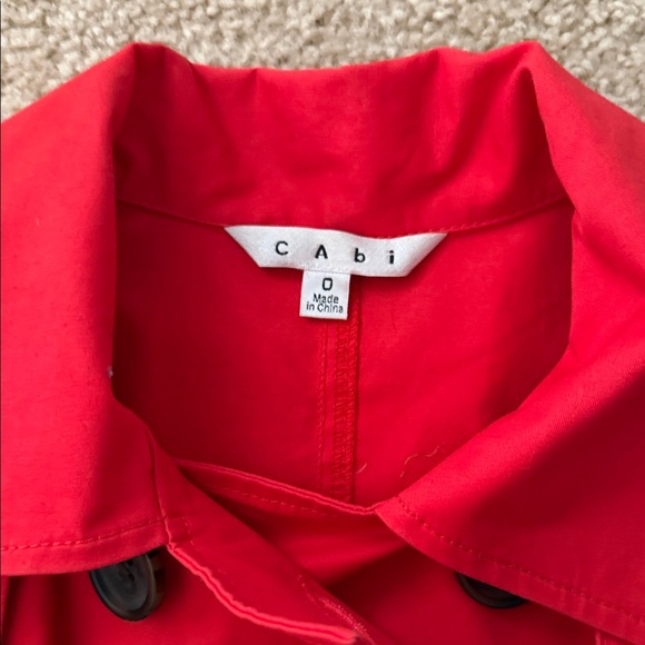 CAbi- Convertible Trench 3 in 1 Coat Vest Bolero Poppy Red Belted Size 0 - Picture 2 of 15